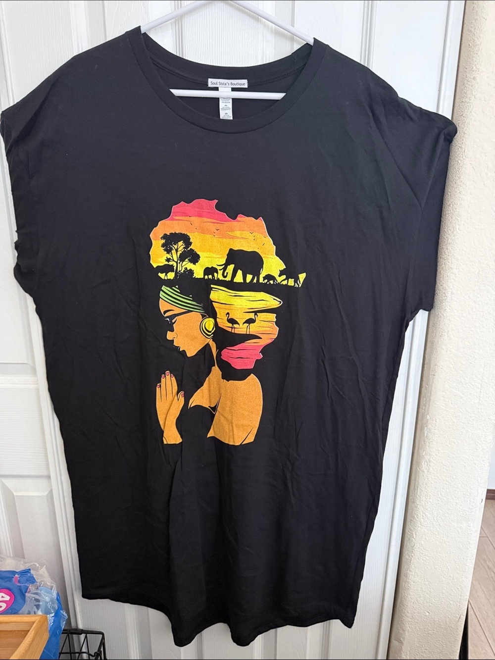 Soul Sista's Boutique Black Cotton Tee - 2XL - Picture 4 of 5